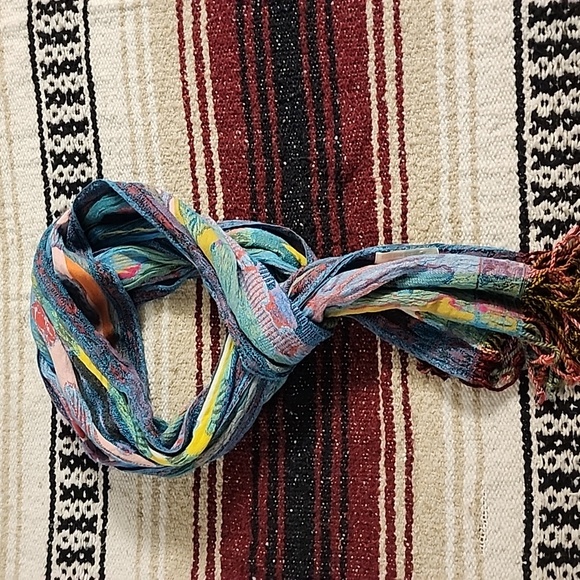 📛 5/$25 Unique Silk Skinny Scarf 10x80 . - Picture 6 of 6